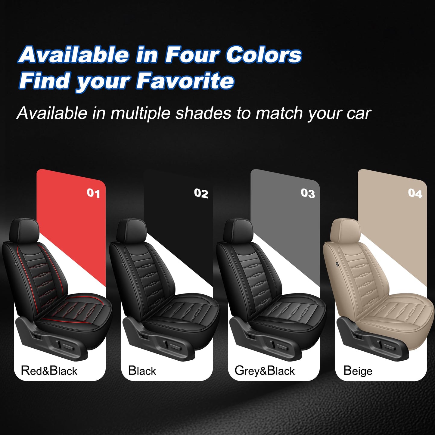 AOMSAZTO Leather Car Seat Cover Custom Fit for Toyota RAV4 2007-2025(Not Fit Hybrid) Faux Leather Car Seat Protector Vehicle Cushion Covers 2 Front Seat Beige