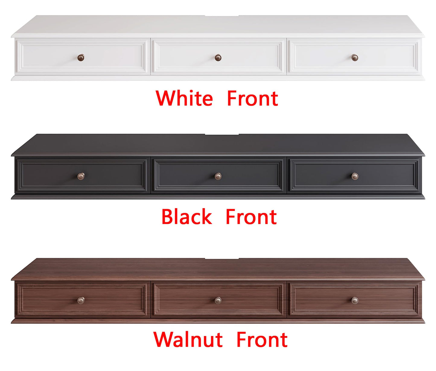 YeTrini 70-inch Wall-Mounted TV Stand, Accommodates 50- to 75-inch TVs, Features Hidden Cable Management, high Weight Capacity, and Space-Saving Black Floating TV Stand