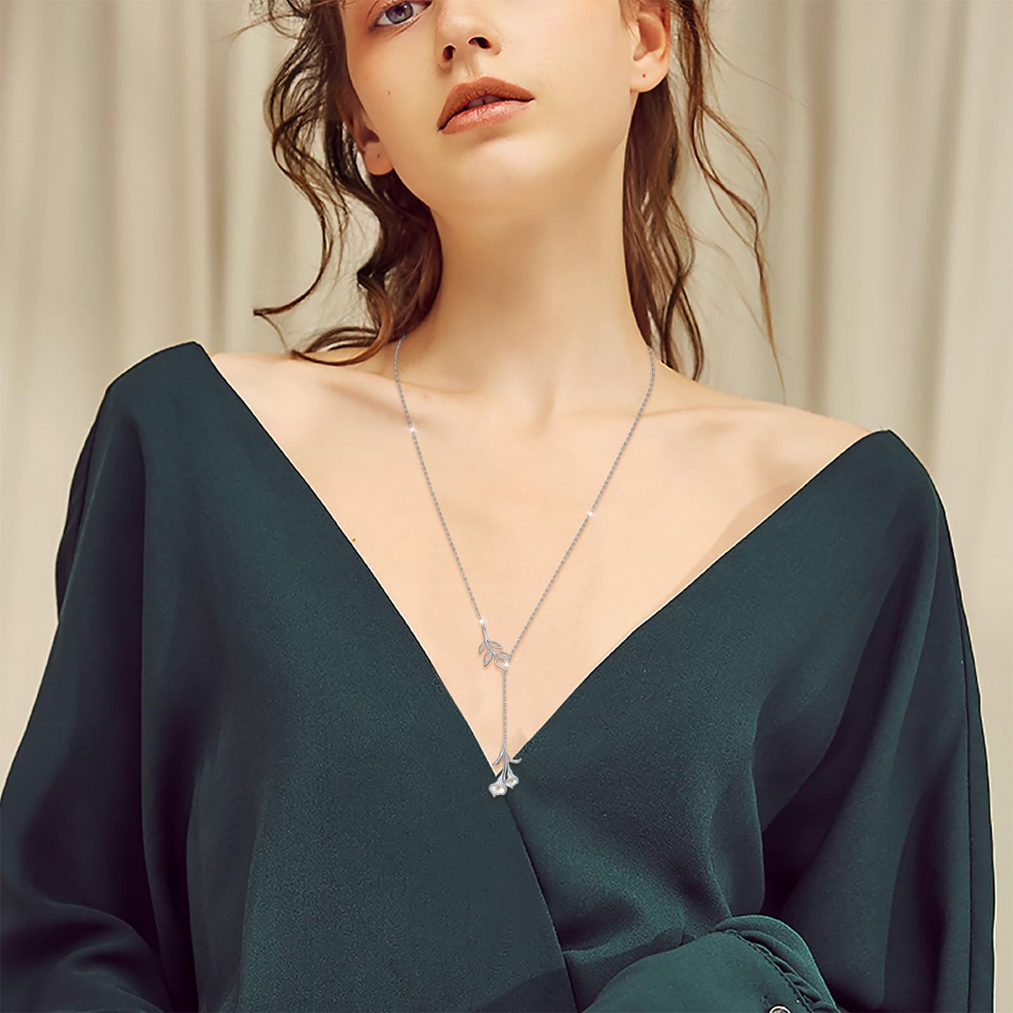 Anchor Necklace for Women 925 Sterling Silver Anchor Pendant Necklace with Moonstone Anchor Jewelry Y Shaped Lariat Style Necklace Polished Nautical Anchor Rope Fine Jewelry 30 inch for Love One