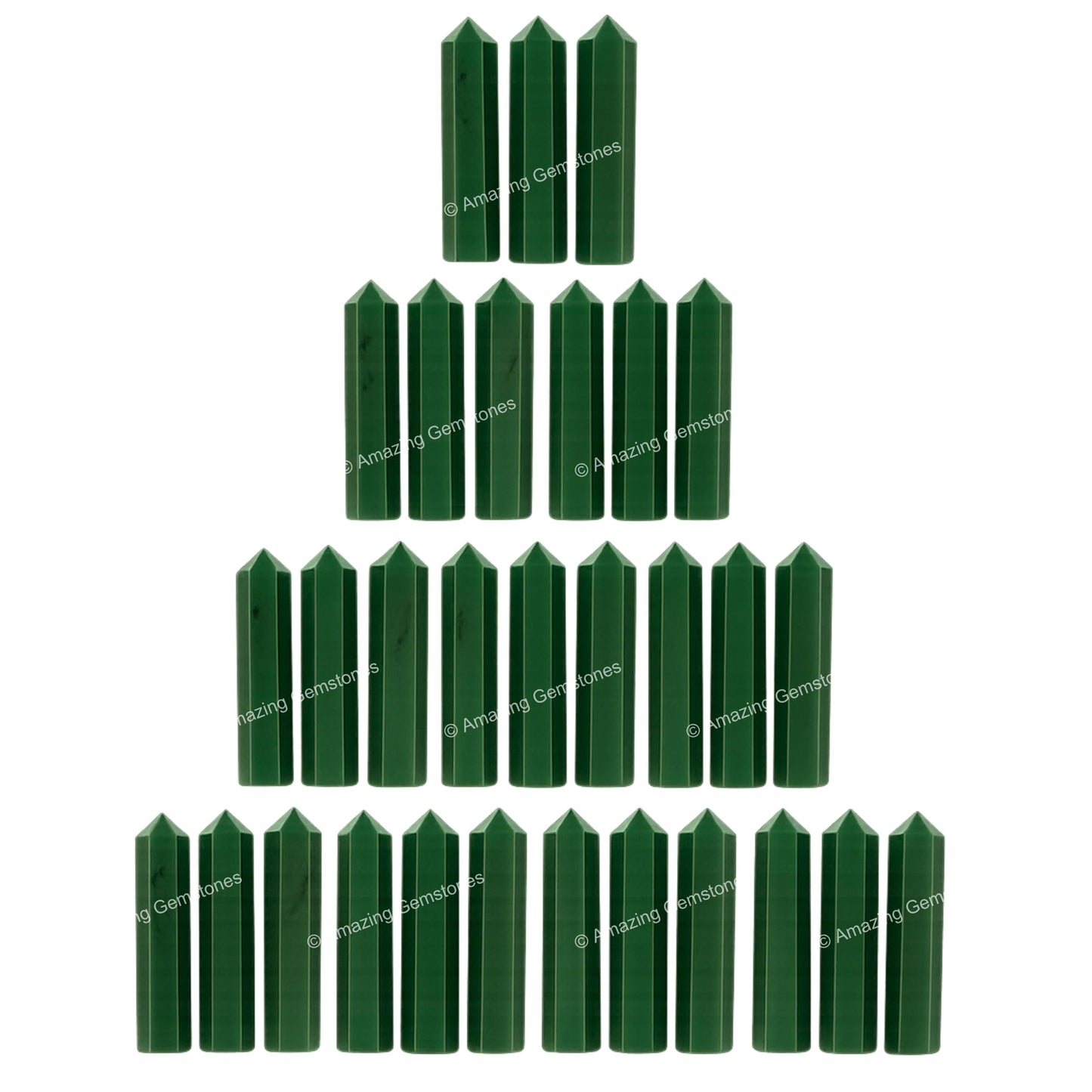 Amazing Gemstone Green Aventurine (Dark) Crystal Points Bulk Healing Crystals - Pack of 3 Single Terminated Healing Wand Point Bulk Crystals for Crafts, Crystal Grid, DIY Work - Premium Crystals