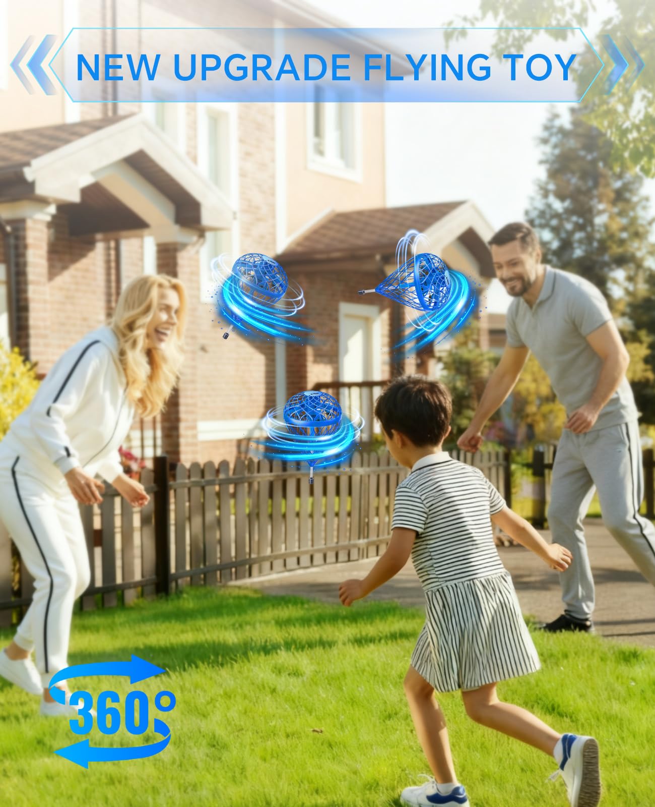 Speokoy Hand Operated Mini Drones, Magic Flying Orb Ball Toys with Lights, Rechargeable Flying Spinner Outdoor Toys, for 6 7 8 9 10+ Year Old Boys Girls Teens