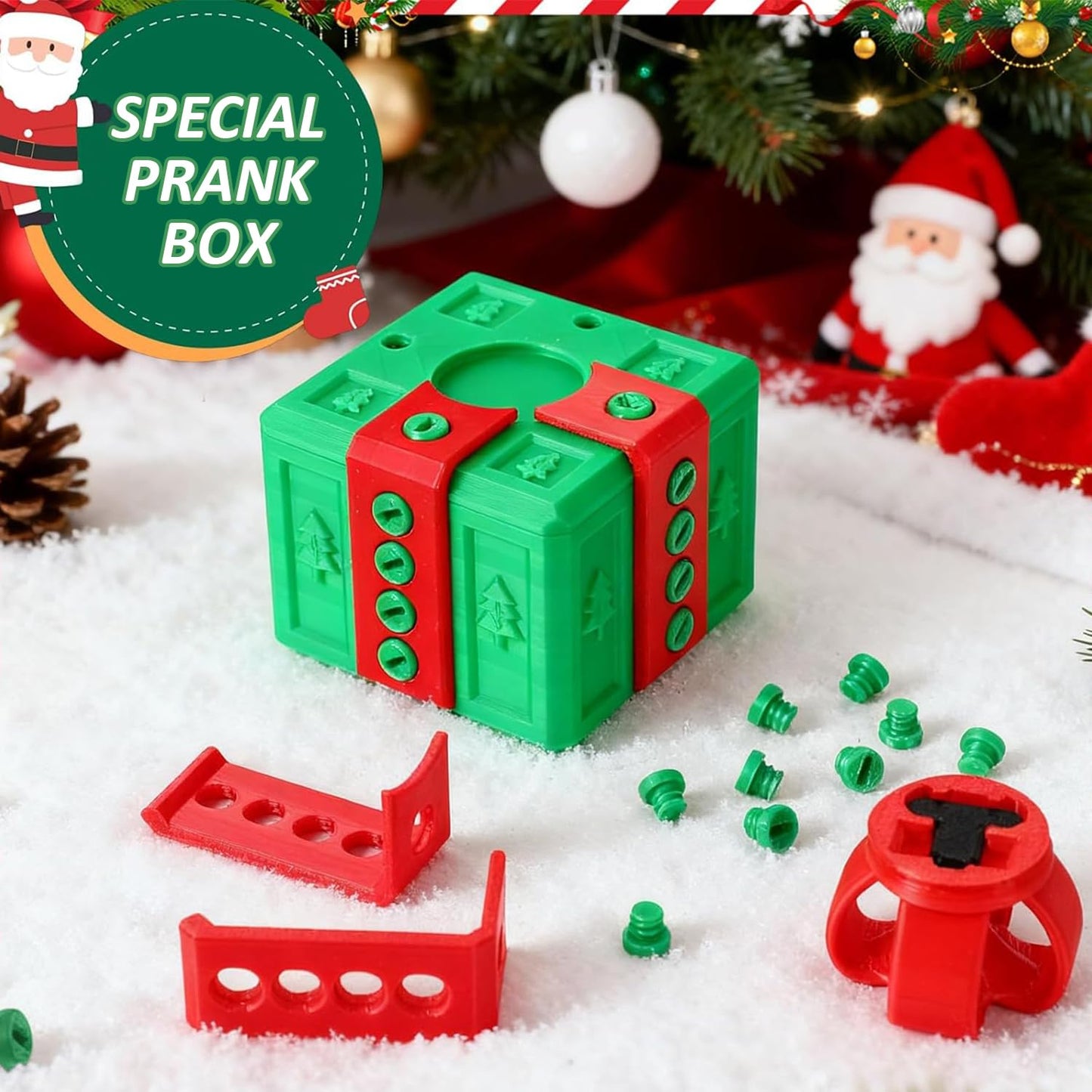 The Prank Box – Hilarious Screw Challenge with Finger Surprise,Annoying Gift Box with Screws,Perfect Gag Gift,Annoying Funny 3D Printed Screw Gifts Boxes Ideal for Christmas,All Occasions (Green)