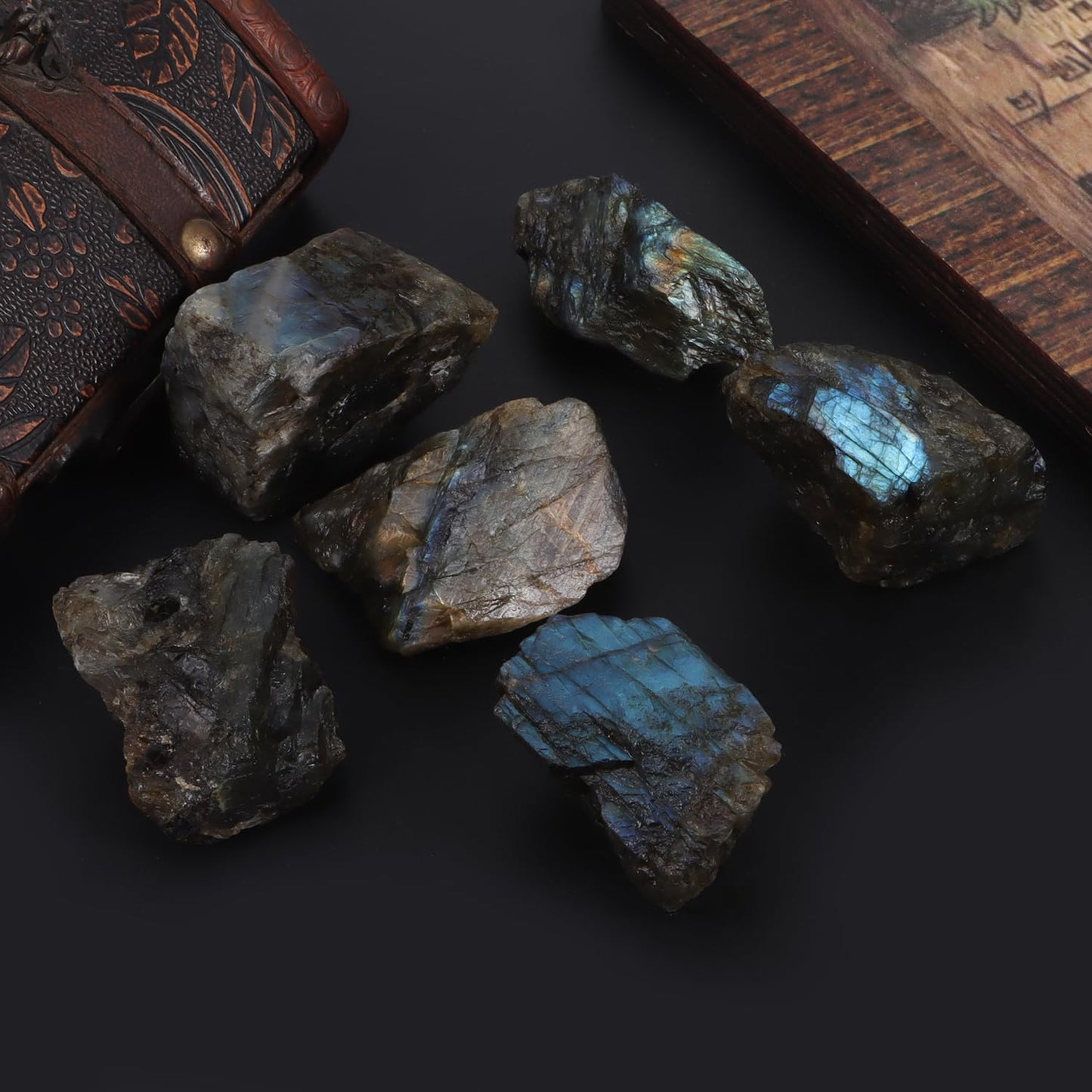1Lb Raw Labradorite Stones Healing Crystals Natural Rough Gemstone Bulk for Jewelry Making, Healing, Meditation, Reiki, Decoration, Polishing, Wicca & Reiki