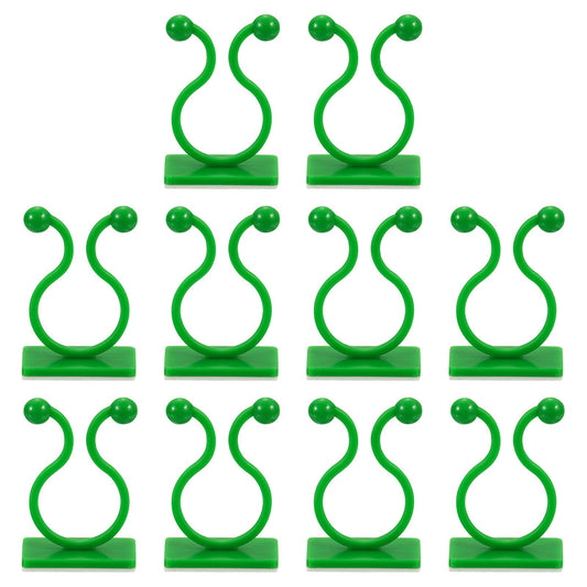 uxcell 100Pcs Plant Climbing Wall Fixture Clips, Plant Fixer Self-Adhesive Hooks Wire Fixing Supporting for Indoor Outdoor Decoration and Cable Wire Fixing (Green, 16.2mm/0.64")