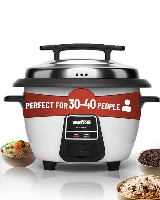 Wantjoin Rice cooker Stainless Rice Cooker & Warmer Commercial Rice cooker for party and family(10L capacity for 4.2L rice,42CUPS) White