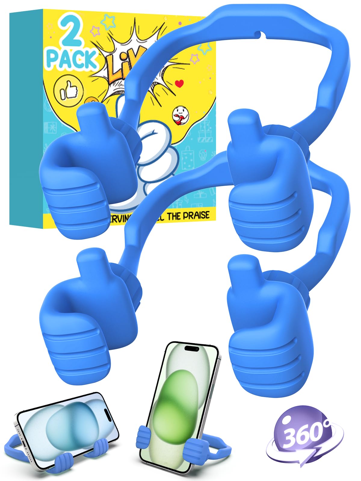 Teen Boys Gifts for Men Adults Cell Phone Stand: UPGRADE Easter Gifts for Kids Son Adjustable Lazy Thumbs Up Phone Holder for Desk Cool Gadgets Fun Gifts ideas for Him Husband Stocking Stuffers