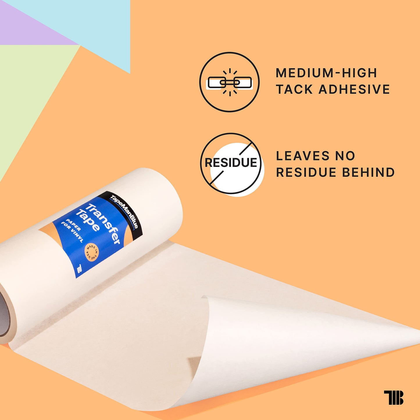 48 inch x 100 Yard Roll of Vinyl Transfer Tape Paper with Layflat Adhesive. Premium-Grade Application Tape for Vinyl Graphics and Sign Making