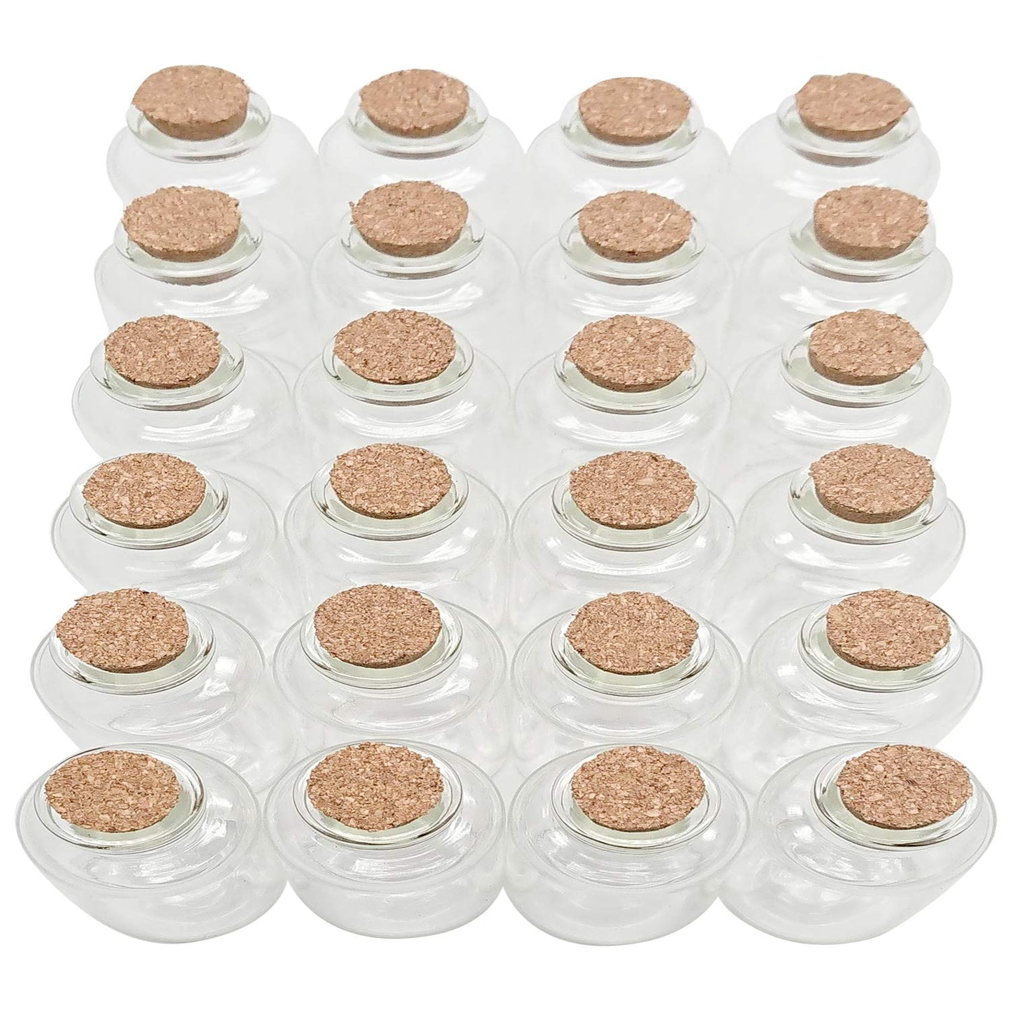 Axe Sickle 32 Pcs 30 mL Cork Stopper Glass Bottles 1 Ounce DIY Decoration Mini Wishing Glass Bottles for Potion, Party Favors, Weddings, Message in a Vials