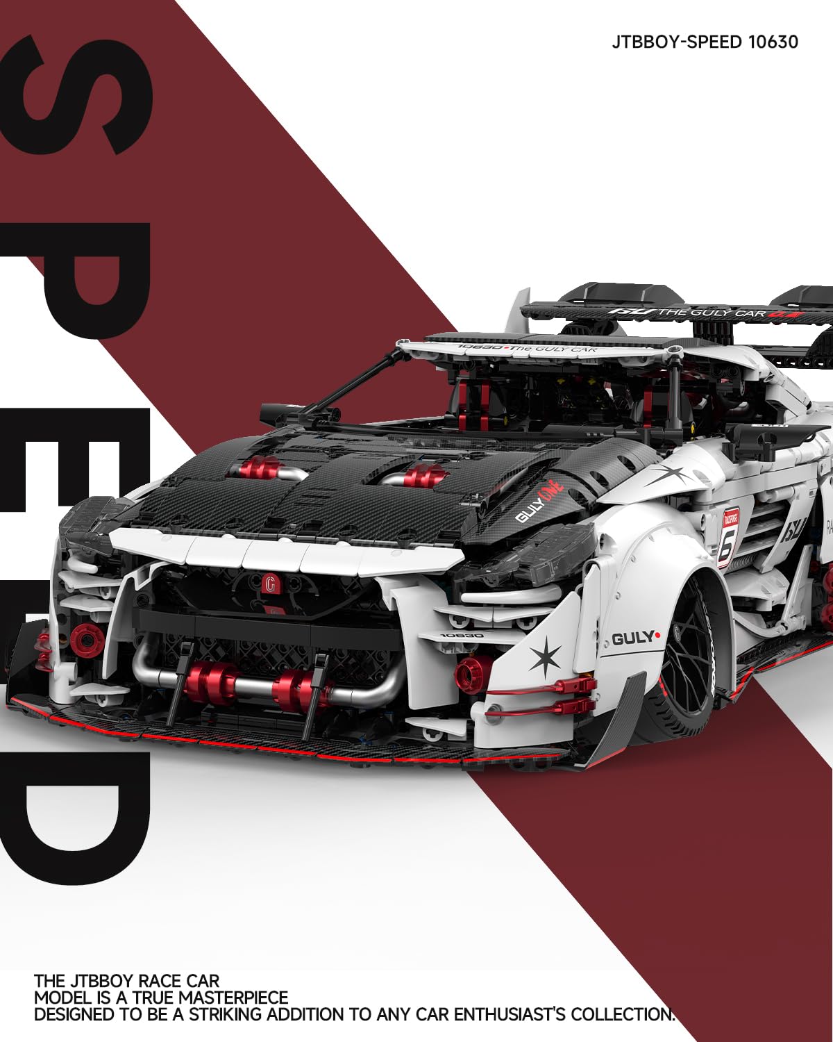 JTBBOY 1:8 Scale Race Car Building Set for Adults, Model Kit for Adults to Build, Collectible Car Building Kits, Supercar with Authentic Features,Display Model for Home or Office(3939PCS)