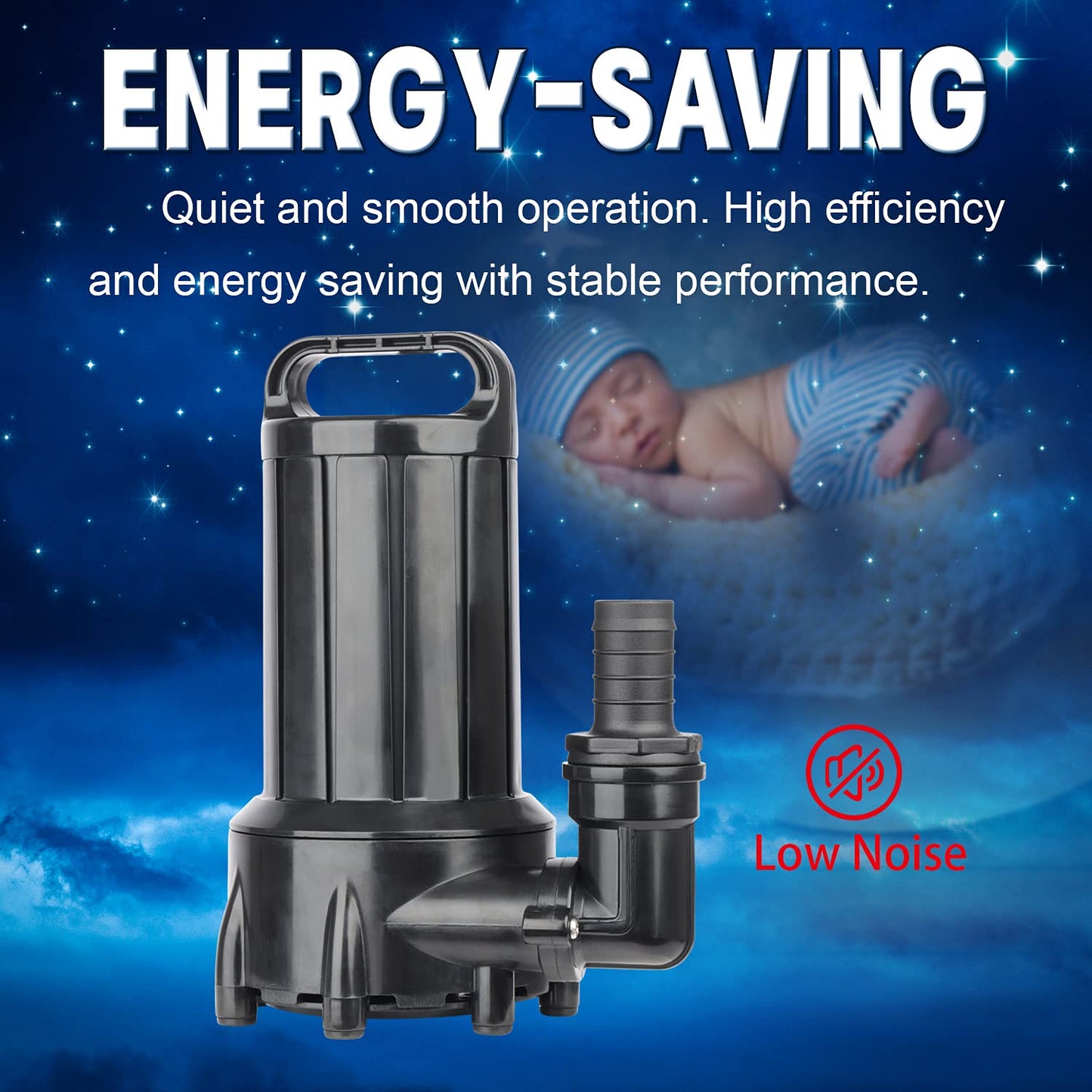 WaterRebirth (PB2000,2000GPH) High Flow Submersible Water Pump-Home/Inline Water Pump-Submersible Pump-Water Transfer Pump-Aquarium Pump
