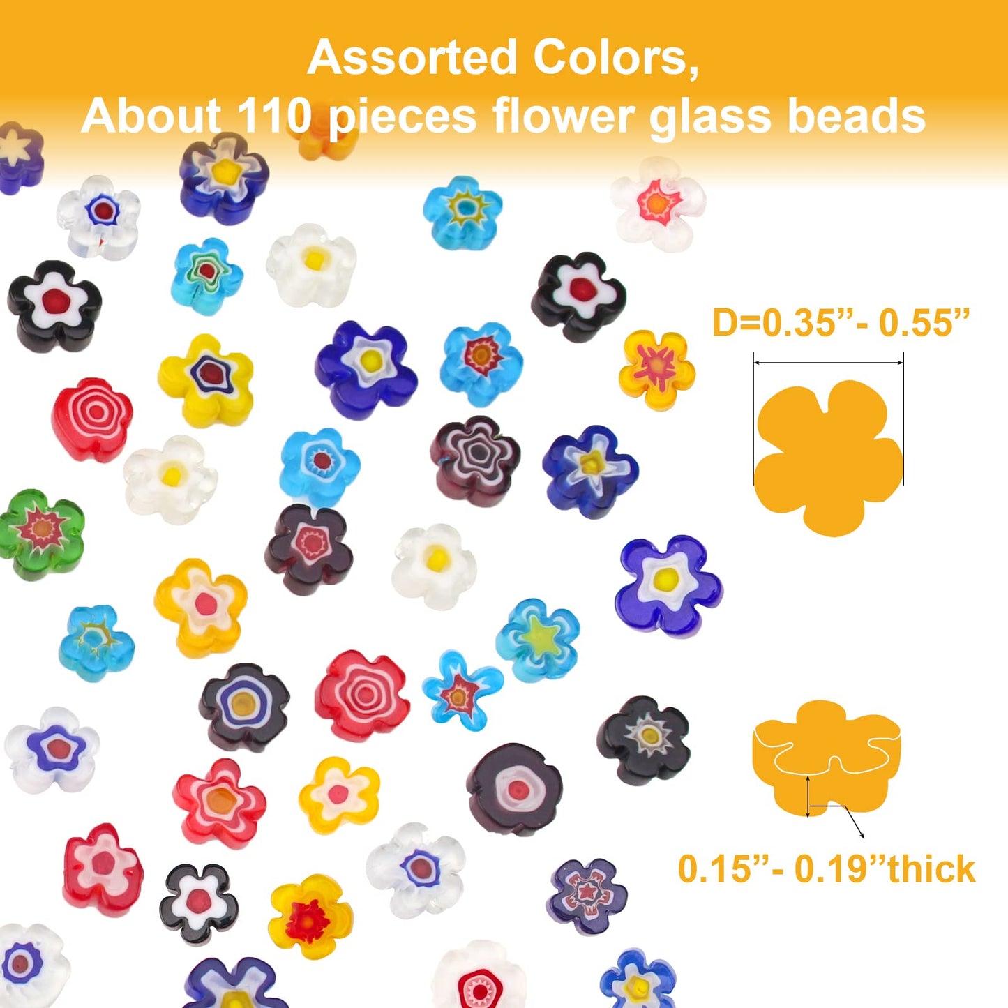Youway Style Millefiori Glass Mosaic Tiles for Crafts, Flower Mosaic Glass Pieces for DIY Crafts Supplies,Mosaic Garden Craft Kits