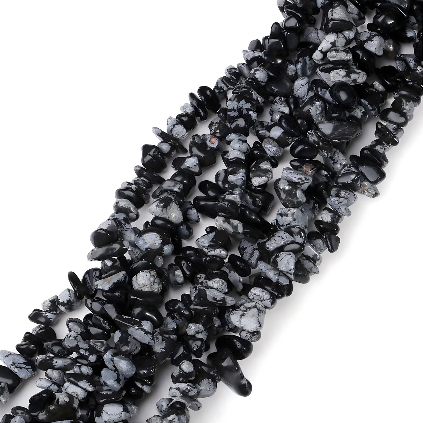 Natural Chip Stone Beads 450pcs Snowflake Chips 5-8mm Genuine Real Irregular Healing Crystal Rocks Hole Drilled DIY Loose Gemstone Beads for Jewelry Making Bracelet Earrings Necklace Crafting