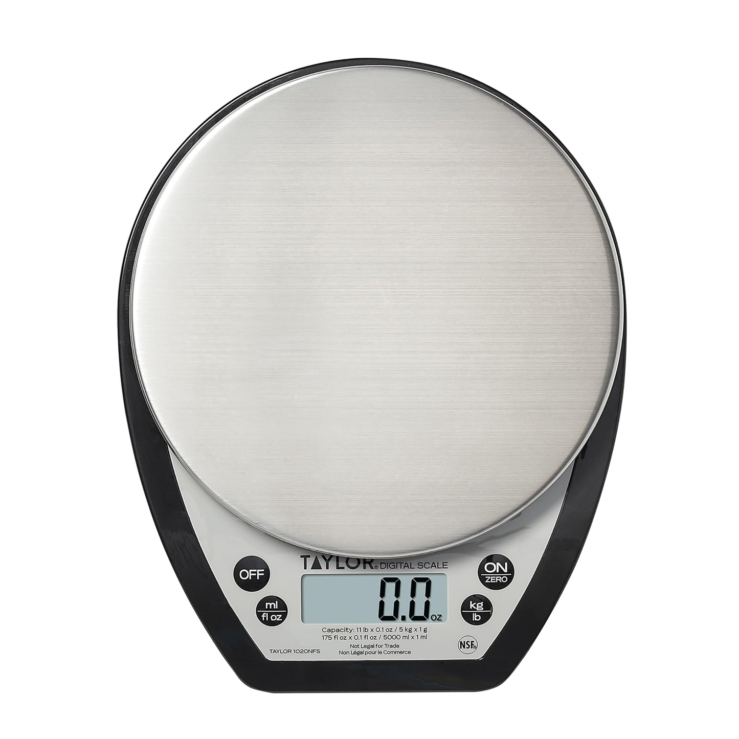 Taylor 1020NFS Compact Digital Scale, Multi-Functional Food Scale for Precise Weight Measuring and Portion Control, Tare Function, NSF, Stainless Steel Platform