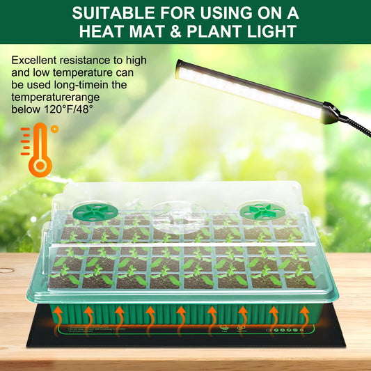 5 Pack Seed Starter Tray Seed Starter Kit (200 Cells Total Tray) with Adjustable Humidity Dome, Plant Germination Trays, Seed Starting Trays Mini Greenhouse Germination Kit for Seeds Growing Starting