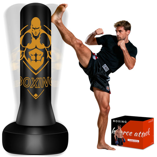 Freestanding Punching Bag for Adults, 70" Heavy Bag Inflatable Boxing Bag, Boxing Equipment Bag with Stand, Kickboxing Bag for Training Gym MMA Muay Thai Fitness