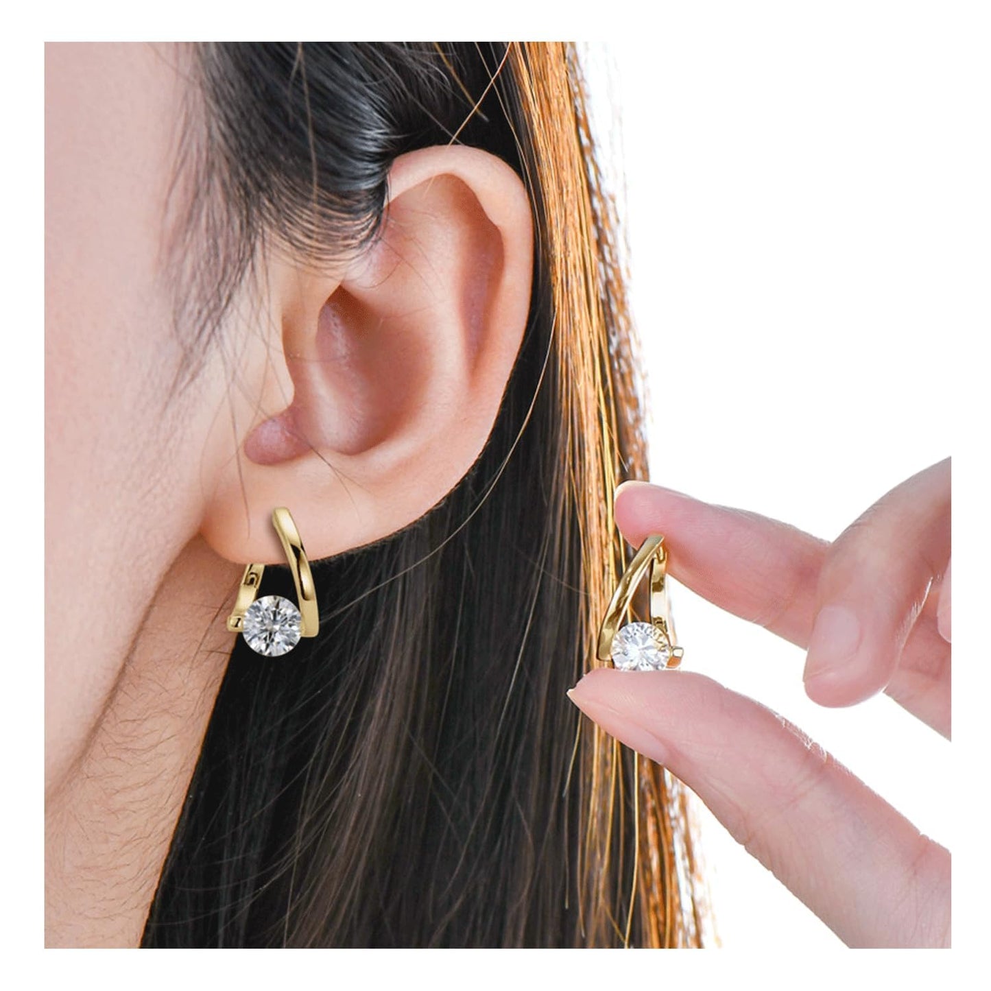 Halolux Lymphvity Germanium Earrings for Women Halolux Lymphvity Germanium Earrings Atheniz Lymphatic Earrings Lymphatic Drainage Earrings Dainty CZ Zircon Lymphatic Drainage Earrings (2PC Gold A)