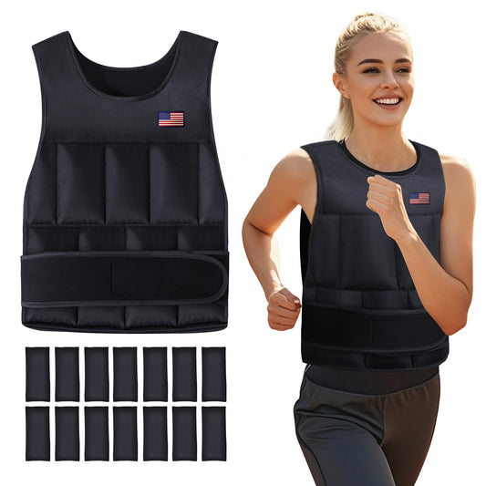 Wolliwa Adjustable Weighted Vest for Men Women,2-12 Lbs Adjustable Weighted Vest with Straps Womens Running Weight Vest for Walking Strength Training Fitness (Black, Adjustable 2-12 Lbs)