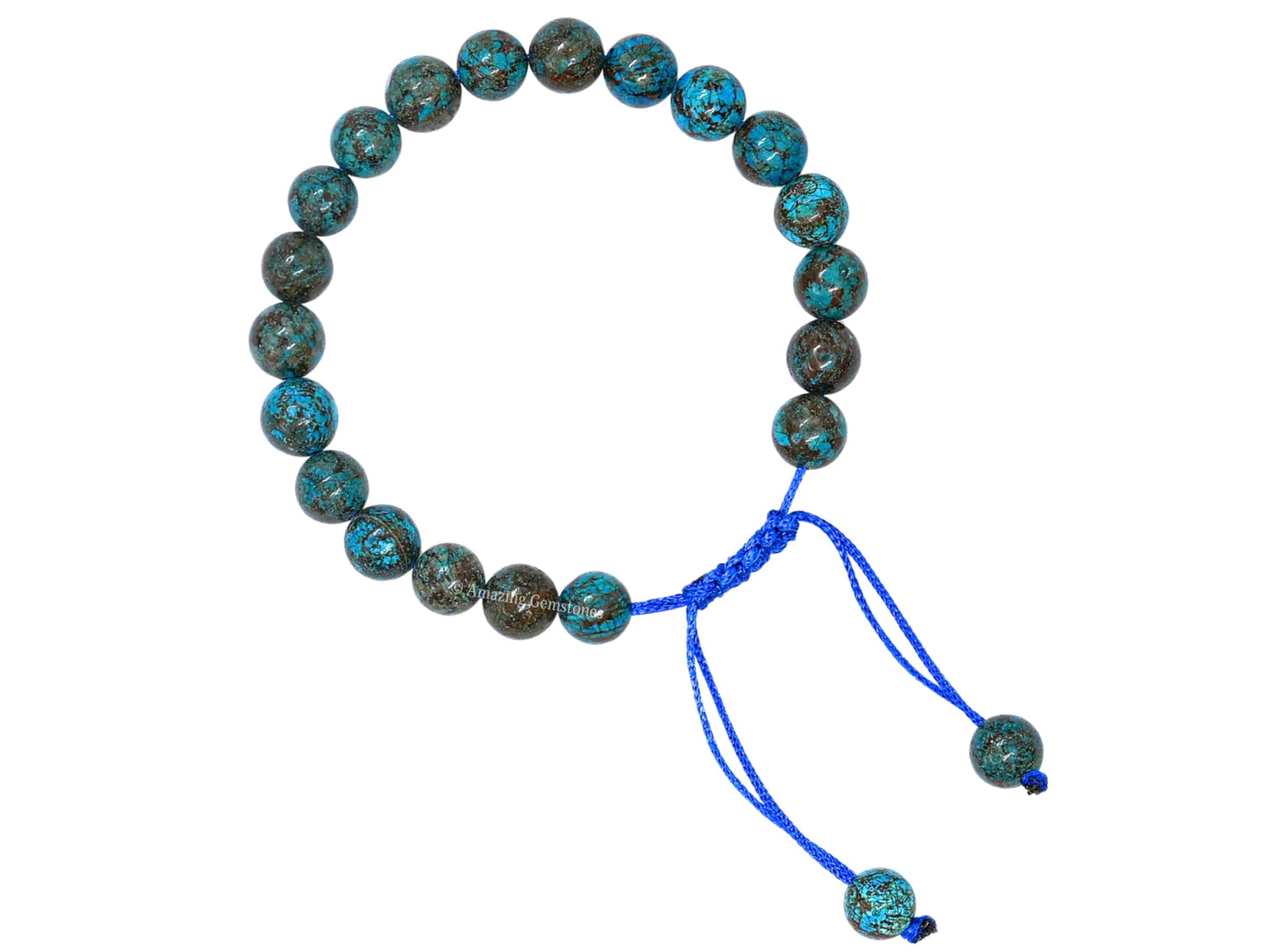 Amazing Gemstone Sea Pattern Bracelet, Gifts For Men & Women - Protection Healing Crystal Bracelet - 8mm Gemstone Beaded Adjustable Bracelet, Pulseras Para Hombres Mujer Stocking Stuffers