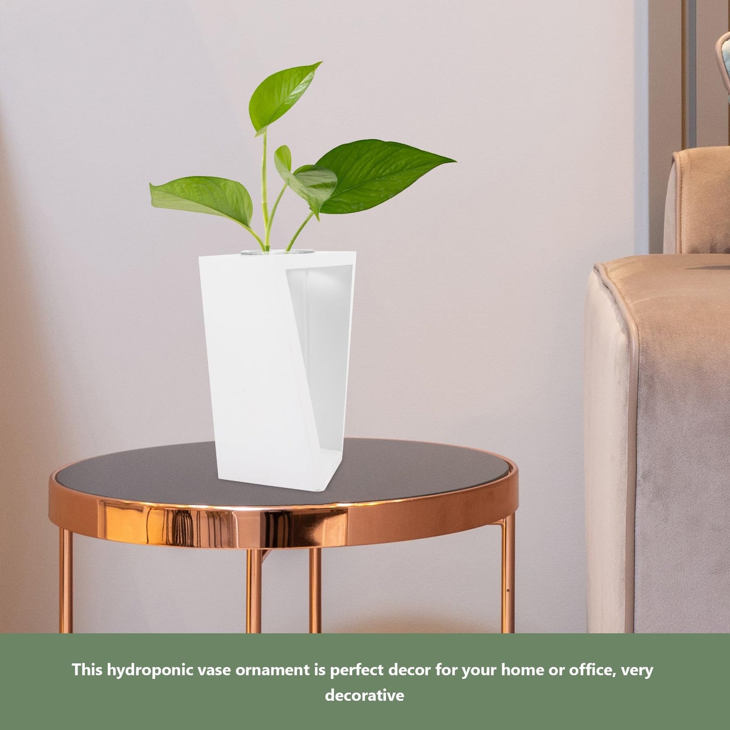 PRETYZOOM Wooden Frame Test Tube Plant Vase for Indoor Hydroponic Propagation, Glass Flower Vase with White Stand, Tube Planter Terrarium for Home and Office Décor