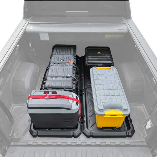 IIIREENO Slide-Out Truck Bed Organizer Tray, Heavy Duty Cargo Storage System with Easy Tailgate Access, Fits 5'7" & Longer Beds, Durable HDPE Material, No Drilling