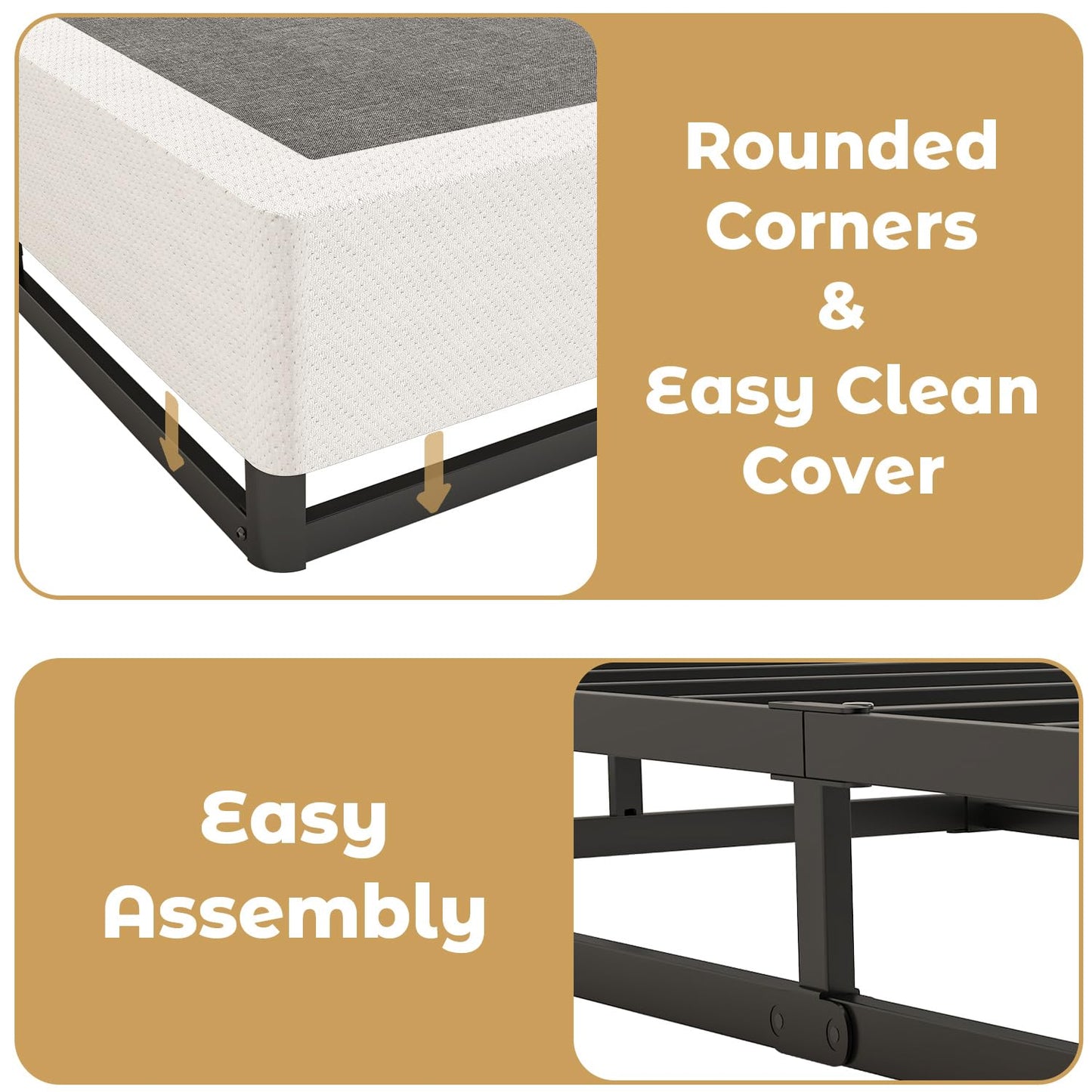 NHODIR 5 Inch Queen Box Spring-Heavy Duty 3000LBS Metal Bed Foundation, Noise-Free & Tool-Free Easy Assembly,Mattress Support Base for Queen Size Bed