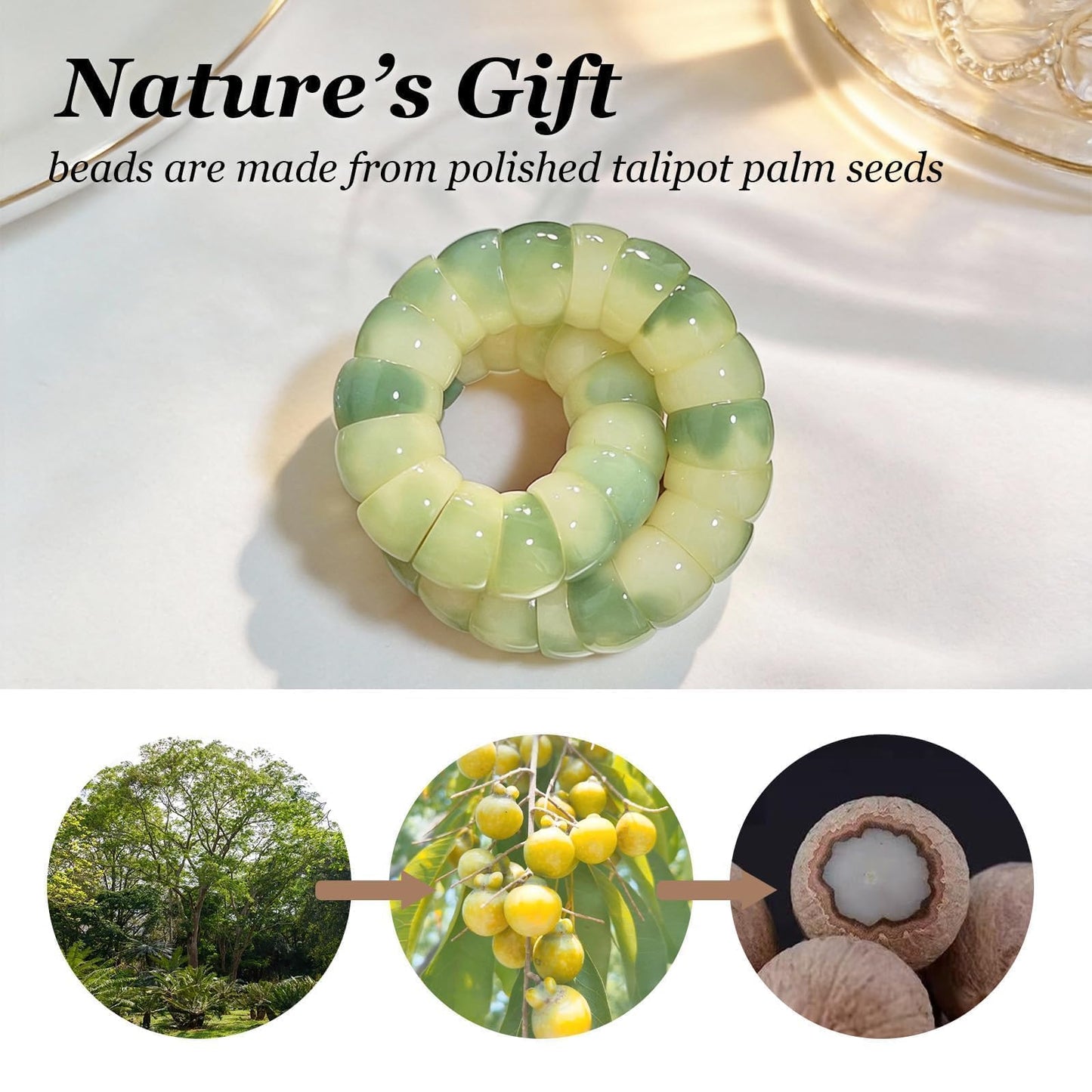 Frodete Bodhi Fidget Bracelet Bodhi Seed Bracelet Stretch Fidget Bracelet for Women Protection Healing Jewelry Gifts Anxiety Relief Items