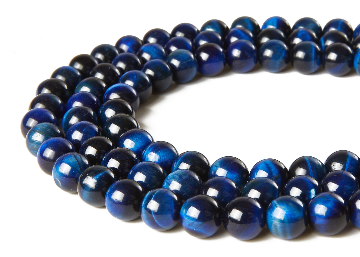 35pcs 10mm Blue Tiger Eye Beads Natural Gemstone Beads Round Loose Beads for Jewelry Making