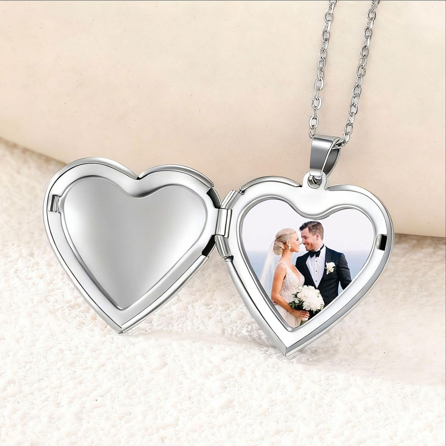 PHOCKSIN Forever In My Heart Locket Necklace For Women Lockets For Girlfriend That Hold Pictures Gifts For Christmas Mothers Day
