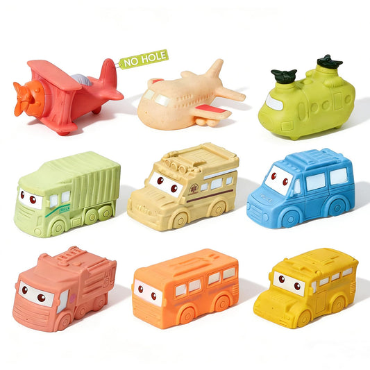 Baby Bath Toys 9 Pack Cars Floating Bath Toys Mold Free, for Infants 6-12 & Kids Ages 1-3, No Hole Bathtub Toys for Toddlers 1-3 Water Pool Toy for Baby Toddler