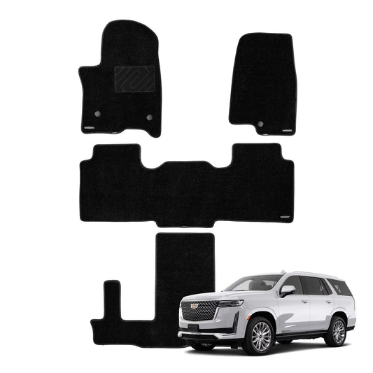 WENNEBIRD Superior Carpet Floor Mats for 2021-2026 Cadillac Escalade 7 Seats (Not for 8 Seats & ESV), 0.6-Inch Ultra-Thick, Noise-Reducing, All-Weather Waterproof Anti-Slip – 4-Pc Set