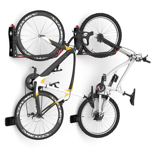 TORACK BIKEPAL Space Saving Wall Mounted Swivel Bike Racks, Vertical Bike Wall Hangers for Garage Storage Solution (2 Pack)