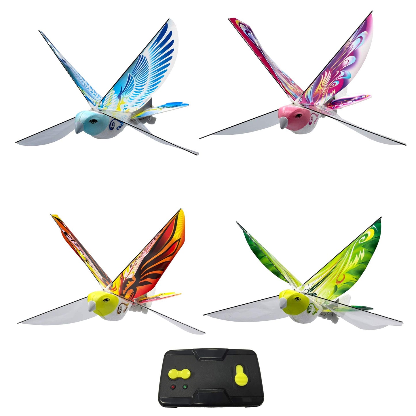 MUKIKIM eBird Pink Butterfly - Flying RC Bird Drone Toy for Kids. Indoor/Outdoor Remote Control Bionic Flapping Wings Bird Helicopter. USB Recharging. Creative Child Preferred Choice Award Winner