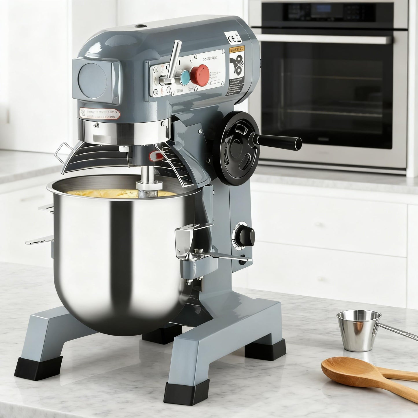 Commercial Food Mixer 15QT, Commercial Mixer with 3 Adjustable Speeds, Dough Mixer Timing Function, Commercial Stand Mixer with Stainless Steel Bowl for Schools Bakeries Pizzerias