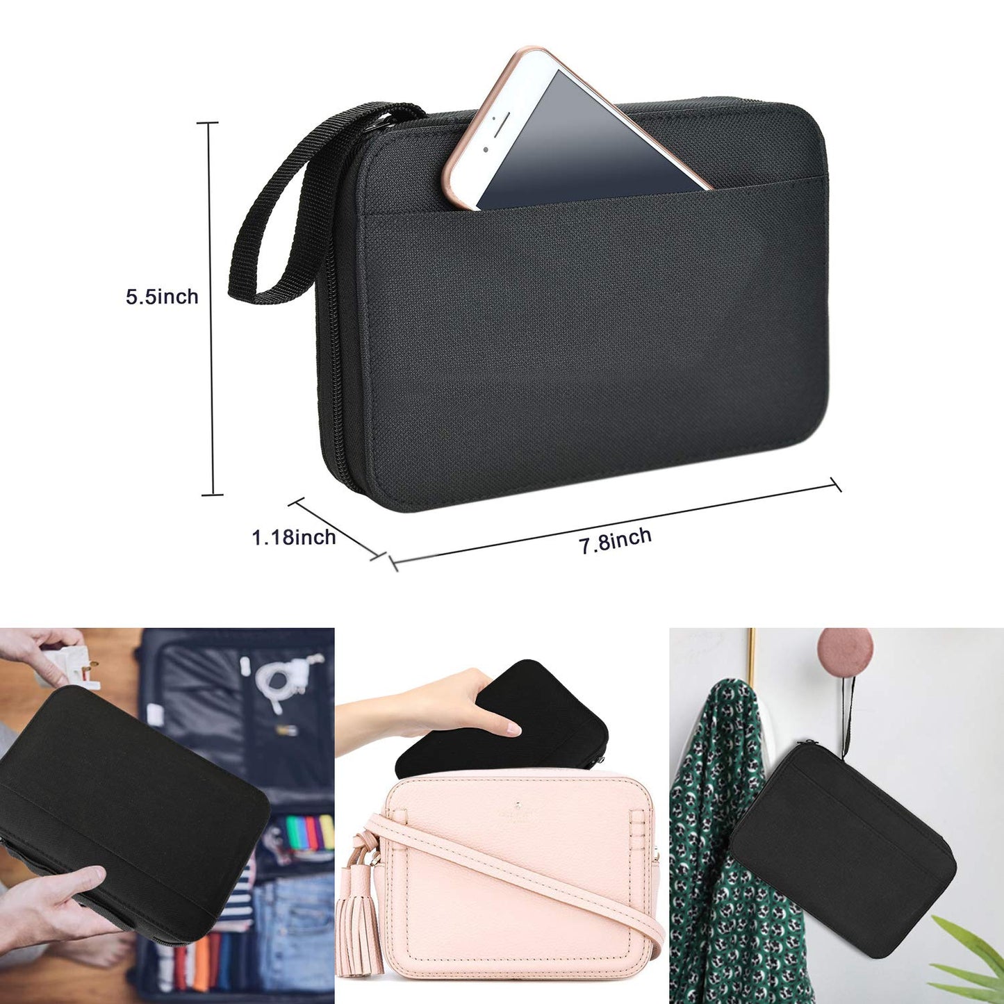 Marcoon Sewing KIT, DIY Sewing Supplies with Sewing Accessories, Portable Mini Sewing Kit for Beginner, Traveller and Emergency Clothing Fixes, with Premium Black Carrying Case (B)