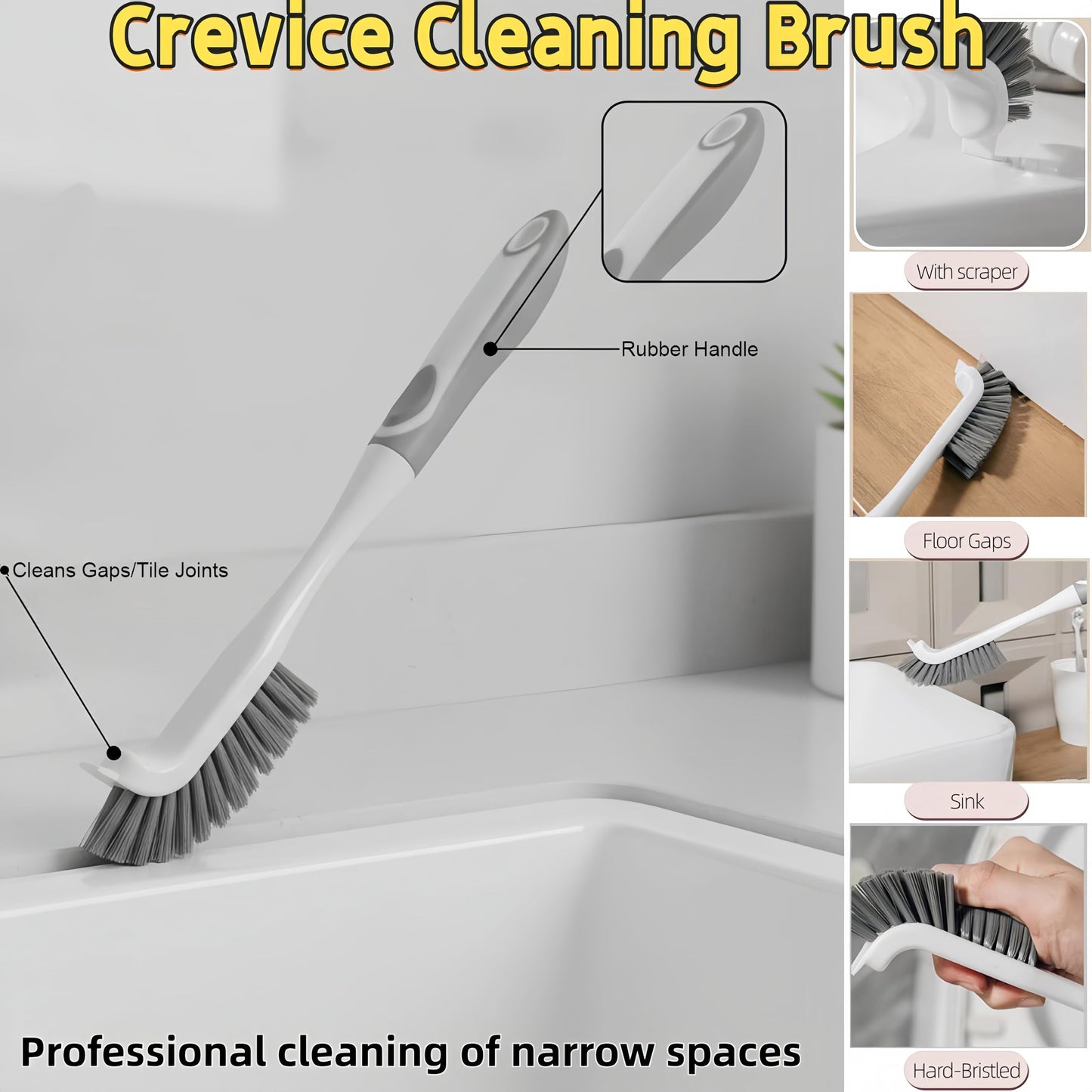 Scrub Brush for Cleaning-3 Pack Heavy-Duty Scrub Brushes Set Shower Scrubber Brush,Grout Brush,Scrubbing Brush with Stiff Bristles for Bathroom,Bathtub,Tile,Floor,Grout,Sink,Swimming Pool