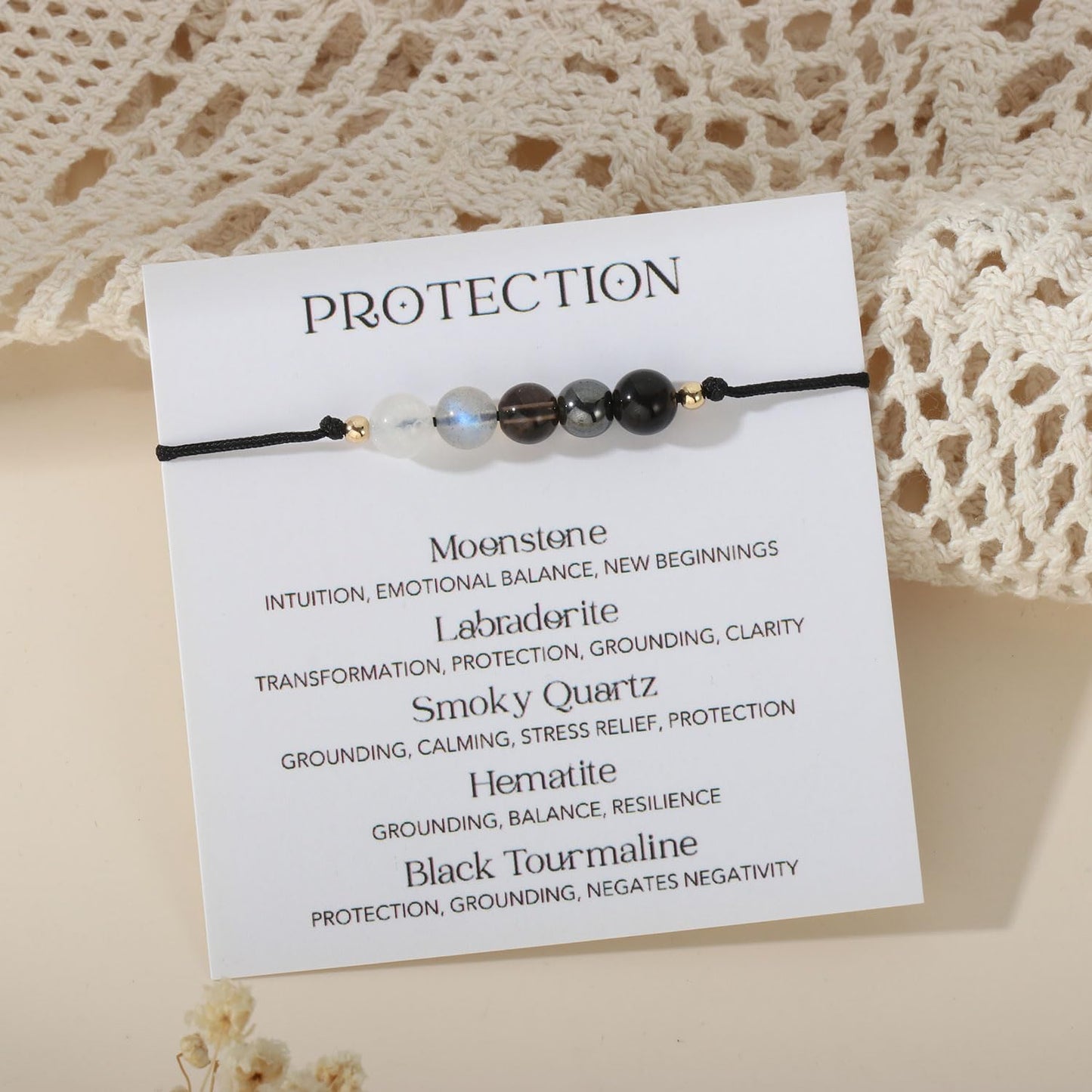 Empath Protection Bracelet Healing Energy Crystals Bracelets for Women, Healing Spiritual Crystal Bracelets Anxiety Relief Bracelet Emotional Gifts Hope Bracelets for Women Jewelry Gift