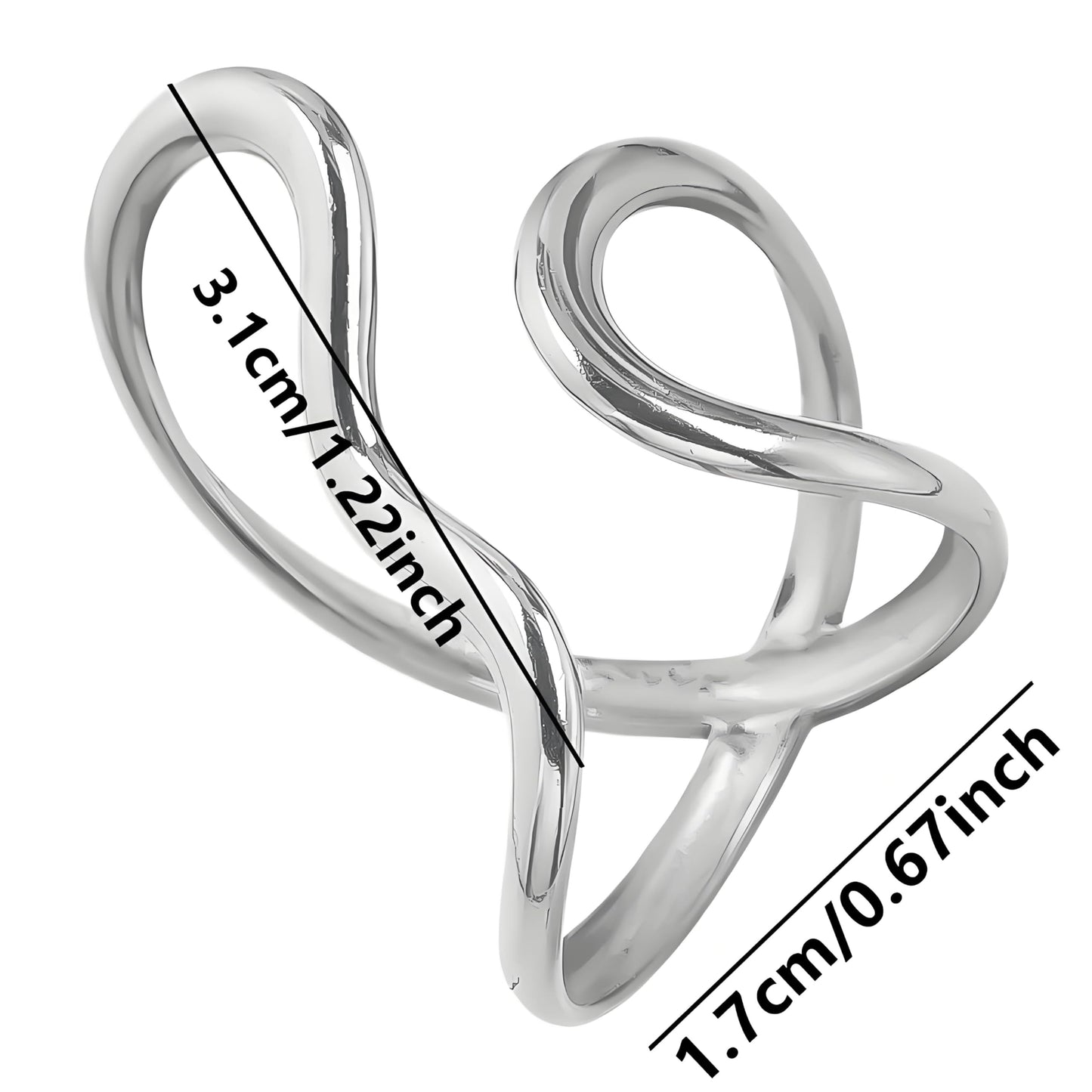 AIETUE Chunky Rings For Women, Gold Silver Thumb Ring Asymmetrical Wavy Curve Ring Adjustable Non Tarnish Dainty Stainless Steel New Year Anniversary Birthday Jewelry Gift (Silver)