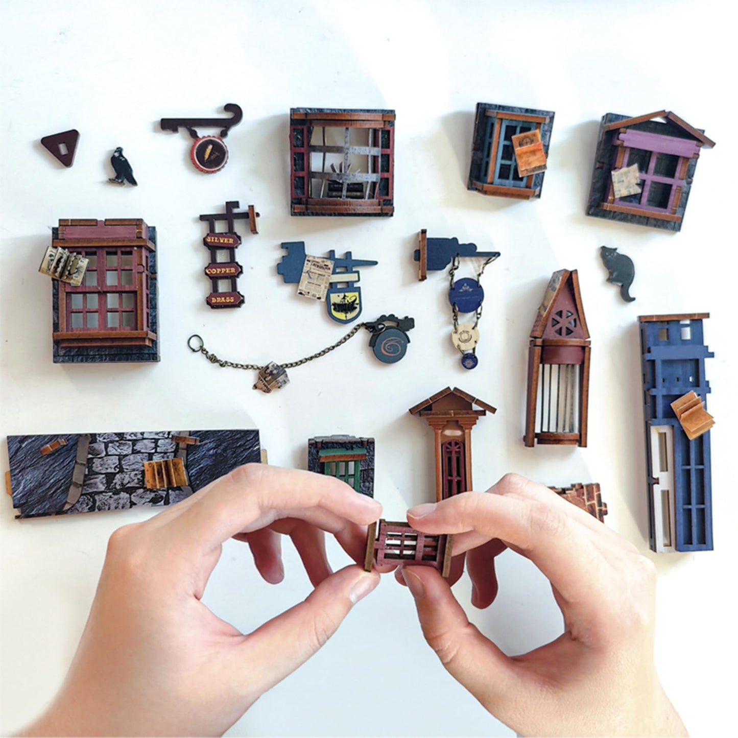 STRUCWOOD Magic Book Nook Kit - DIY Miniature House Dollhouse Kit for Adults Teens,3D Wooden Puzzle Booknook Bookshelf Insert Decor,Gifts for Family Friends -Magic Night Alley(SQ-16)