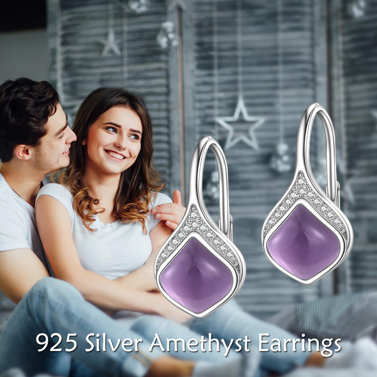 Amethyst Drop Earrings Sterling Silver Filigree Teardrop Leverback Earrings Purple Amethyst Dangle Earrings Jewelry Gifts For Women