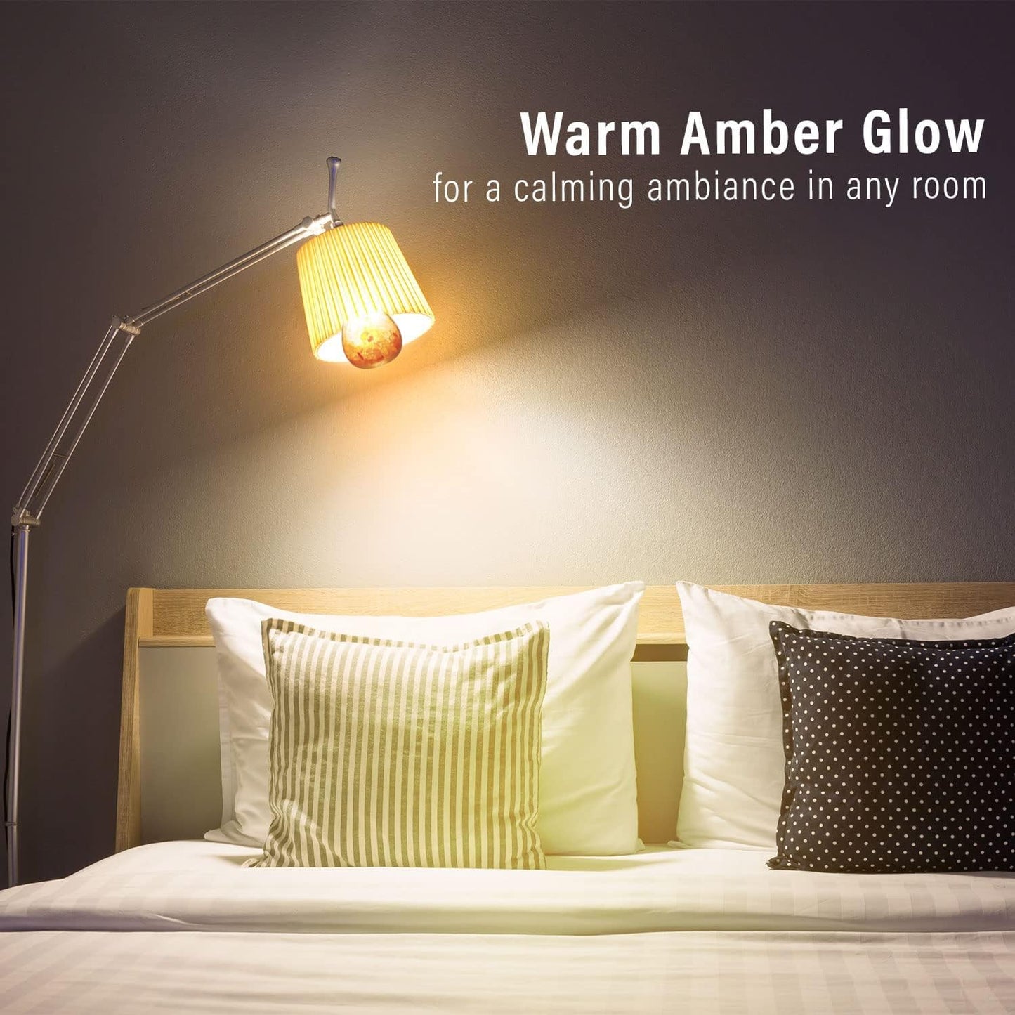 Himalayan Glow Natural Pink Salt LED Light Bulb, Warm Amber Glow - 60 Watt Equivalent light Bulb, Dimmable, E26 Edison light bulb for Homes, Decor, Offices