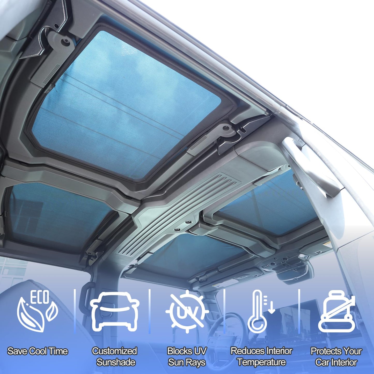 Sunroof Sunshade Breathable Mesh for Hummer EV 2024-2026 Accessories Roof Screen Mosquito Net UV Blocker Sun Protector Glare HeatShield Moonroof Mesh Net Car Roof Cover for Camping2 (Black)