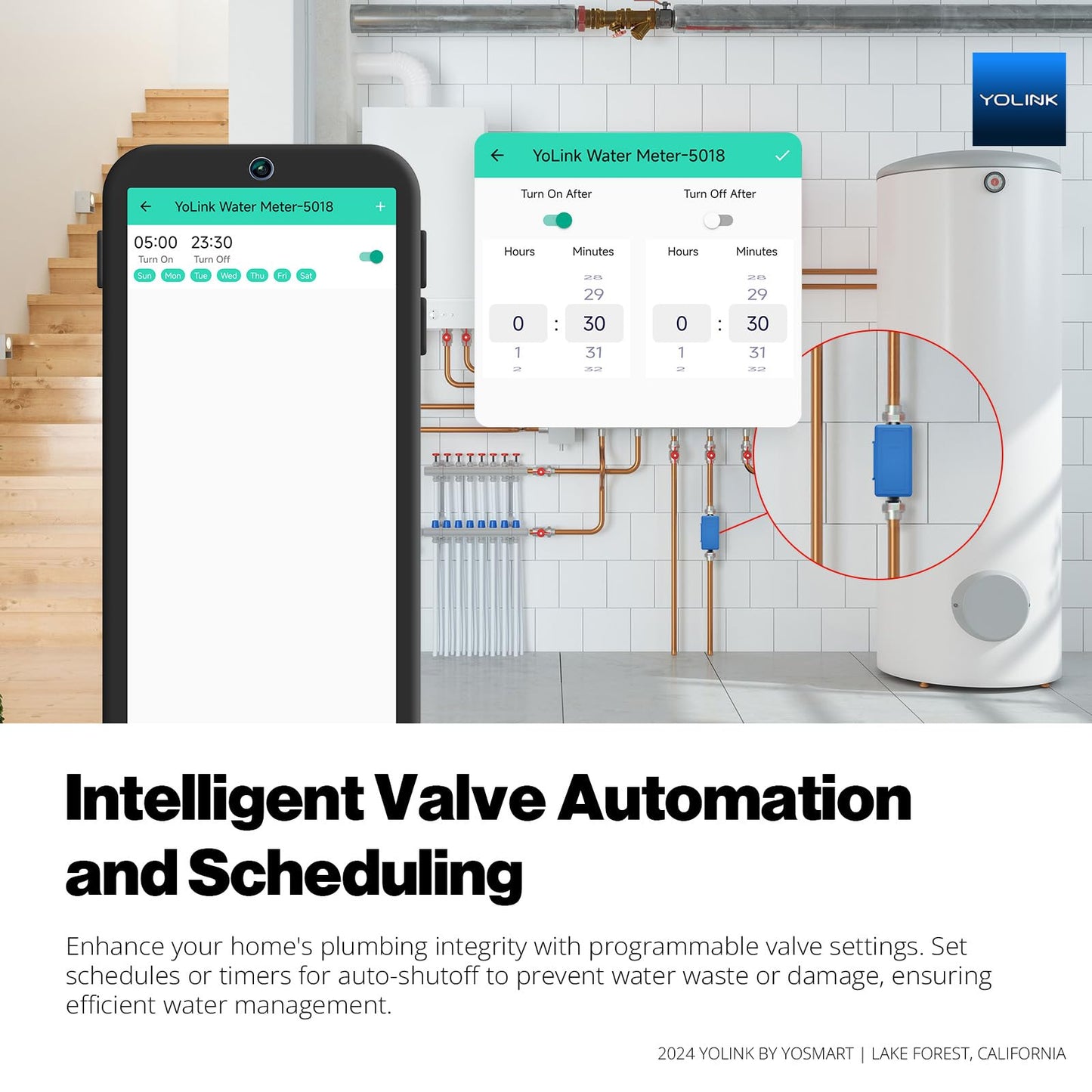 NSF Certified YoLink FlowSmart All-in-One Smart Water Meter & Auto Shutoff for 1" Pipes, LoRa Long-Range, Real-Time Leak Detection, 10-Year Battery, 80+ Device Ecosystem, Hub Included – YS5018