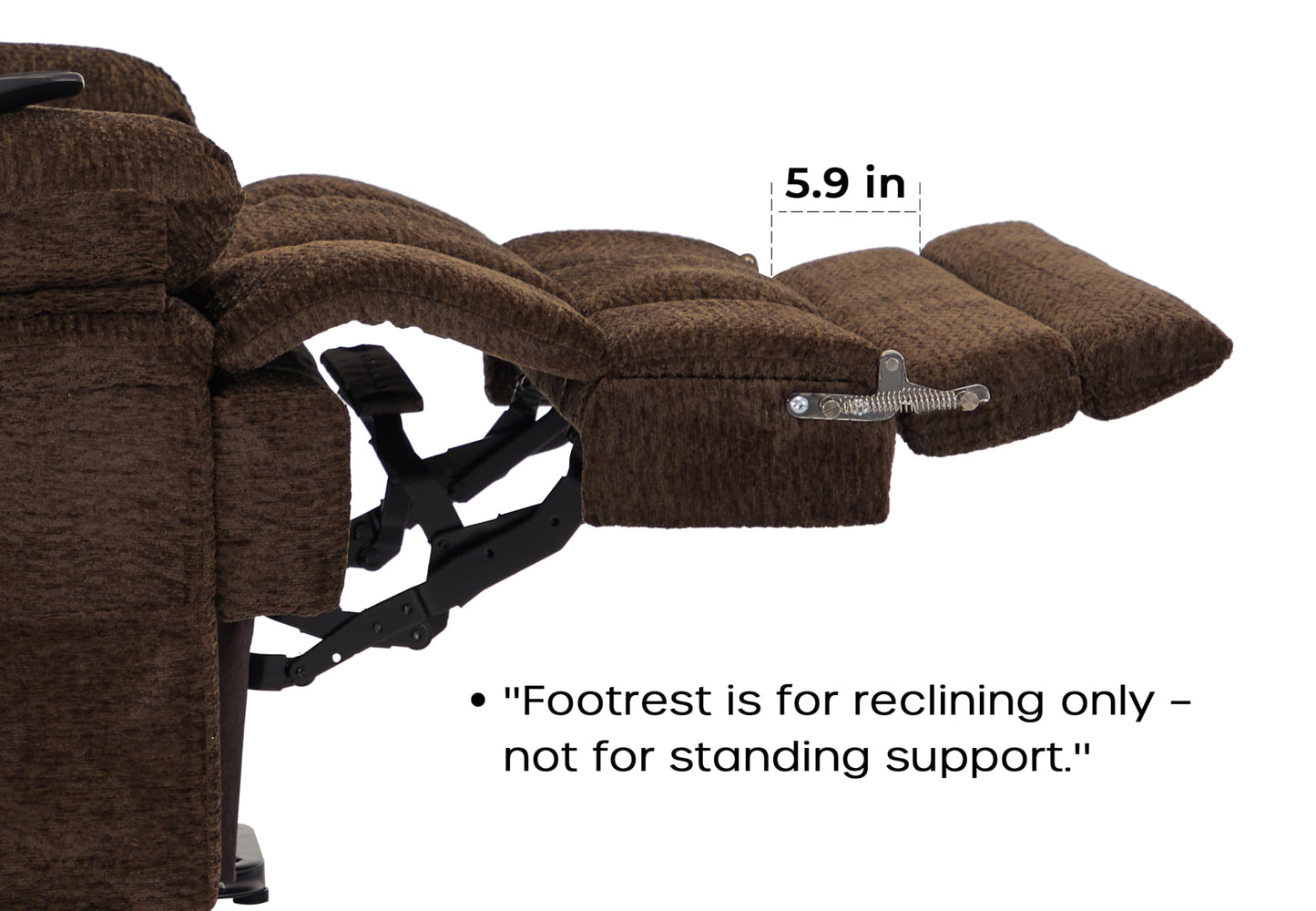 DYNOX Big & Tall Power Lift Recliner Chair for Elderly, Oversized Lay Flat Chair with Extended Footrest, Heat & Massage 400 LBS (9205L,Chenille,Brown)