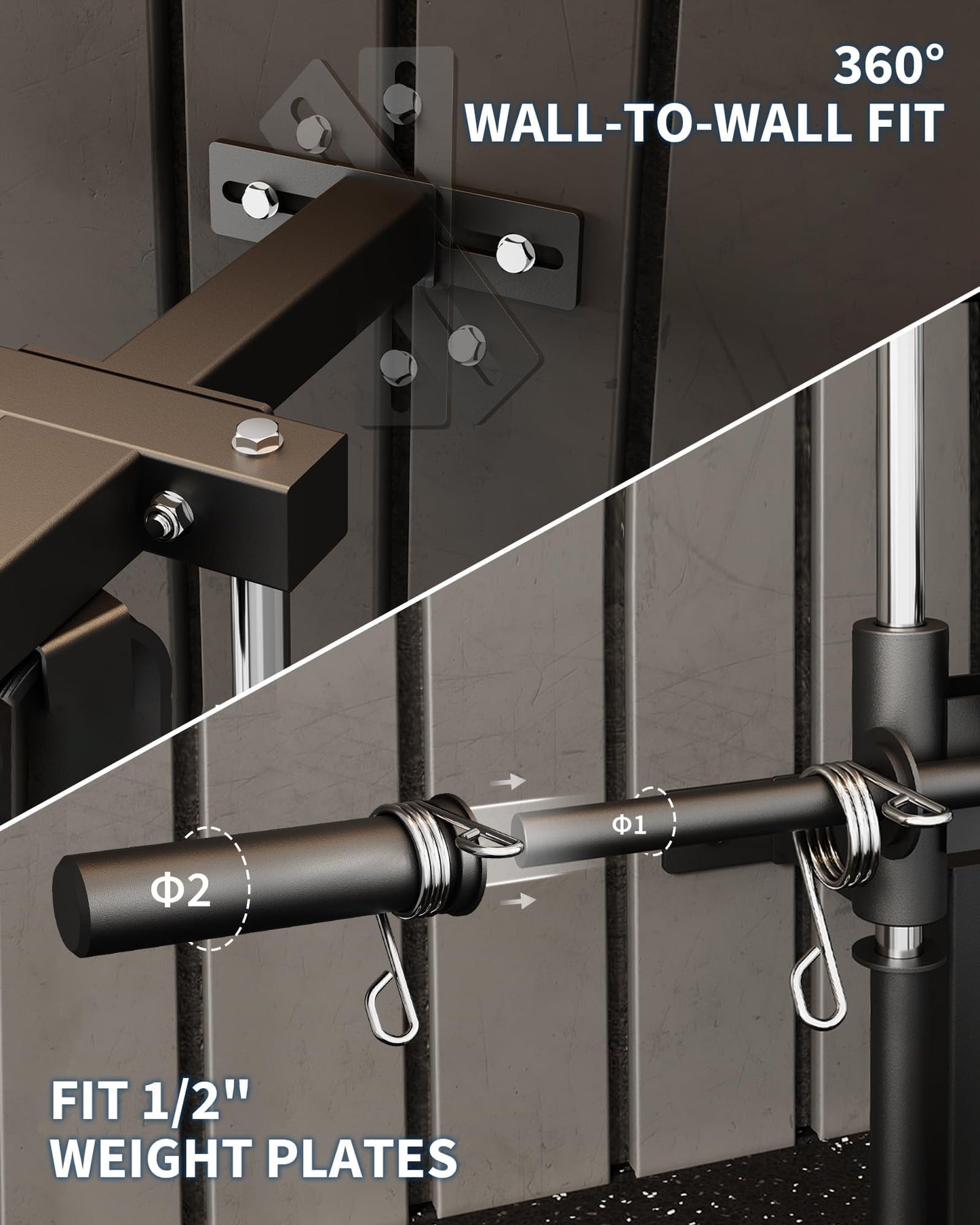 GarveeLife Wall Mount Cable Station, LAT Pulldown Machines with 19 Positions Dual Pulley System, Cable Crossover Machine with Footplate, T-Bar and More Attachments Workout Equipment Home Gym