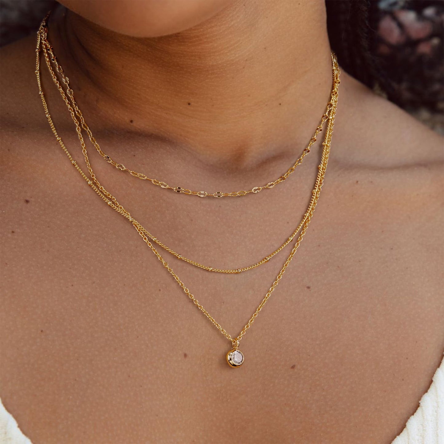 YOIHUR Layered Gold Necklaces for Women, 14K Gold Plated Necklace Trendy Layering Circle Zircon Pendant Necklace Set Jewelry for Women