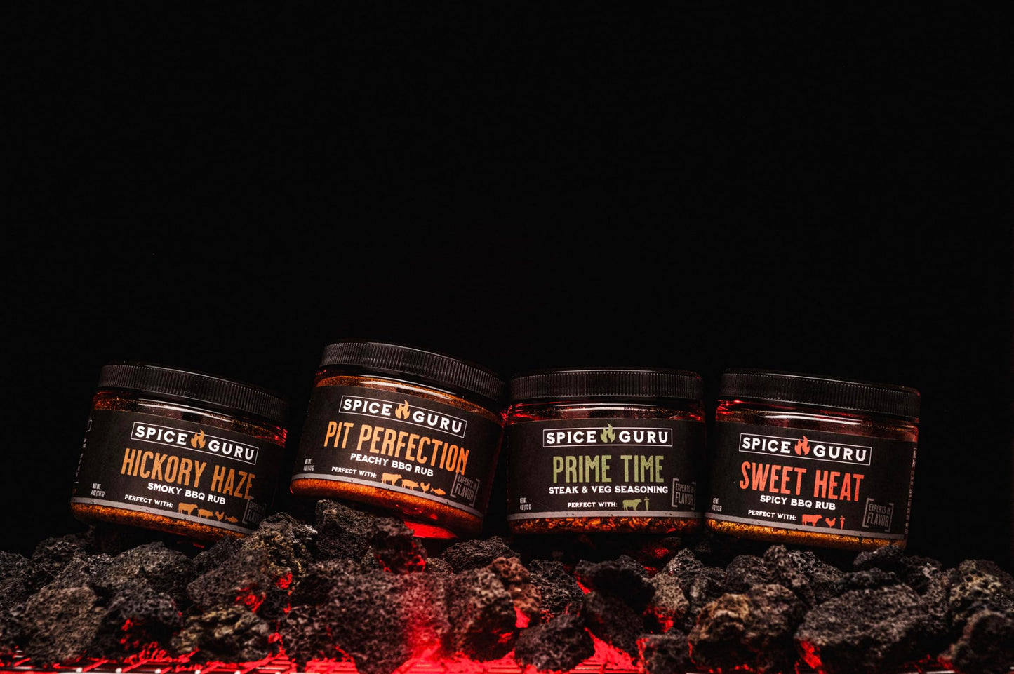 Spice Guru BBQ Rub Gift Set – 4 Flavor Barbecue Seasoning Sampler – Mens Christmas Gifts for Dad, Husband or Brother – Premium Grilling Spices & Holiday Gift Set for Grill Lovers - Grill Accessories