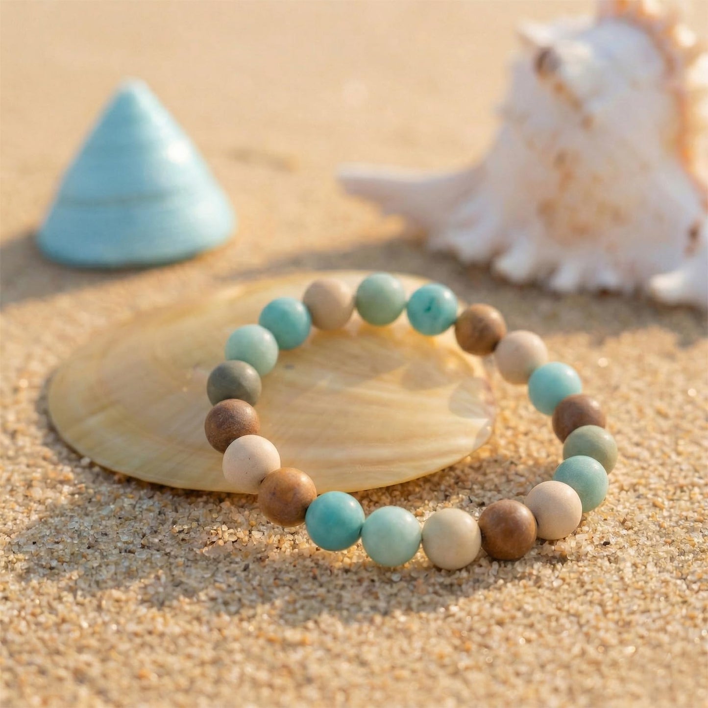 Kryllite Crystal Bracelets, Bracelet for Women, Nature Amazonite Crystal Stretch Elastic Bracelet, Nature Gemstone-8mm, Healing Stone Bracelets, Turquoise Jewelry Gifts for Women, Holiday