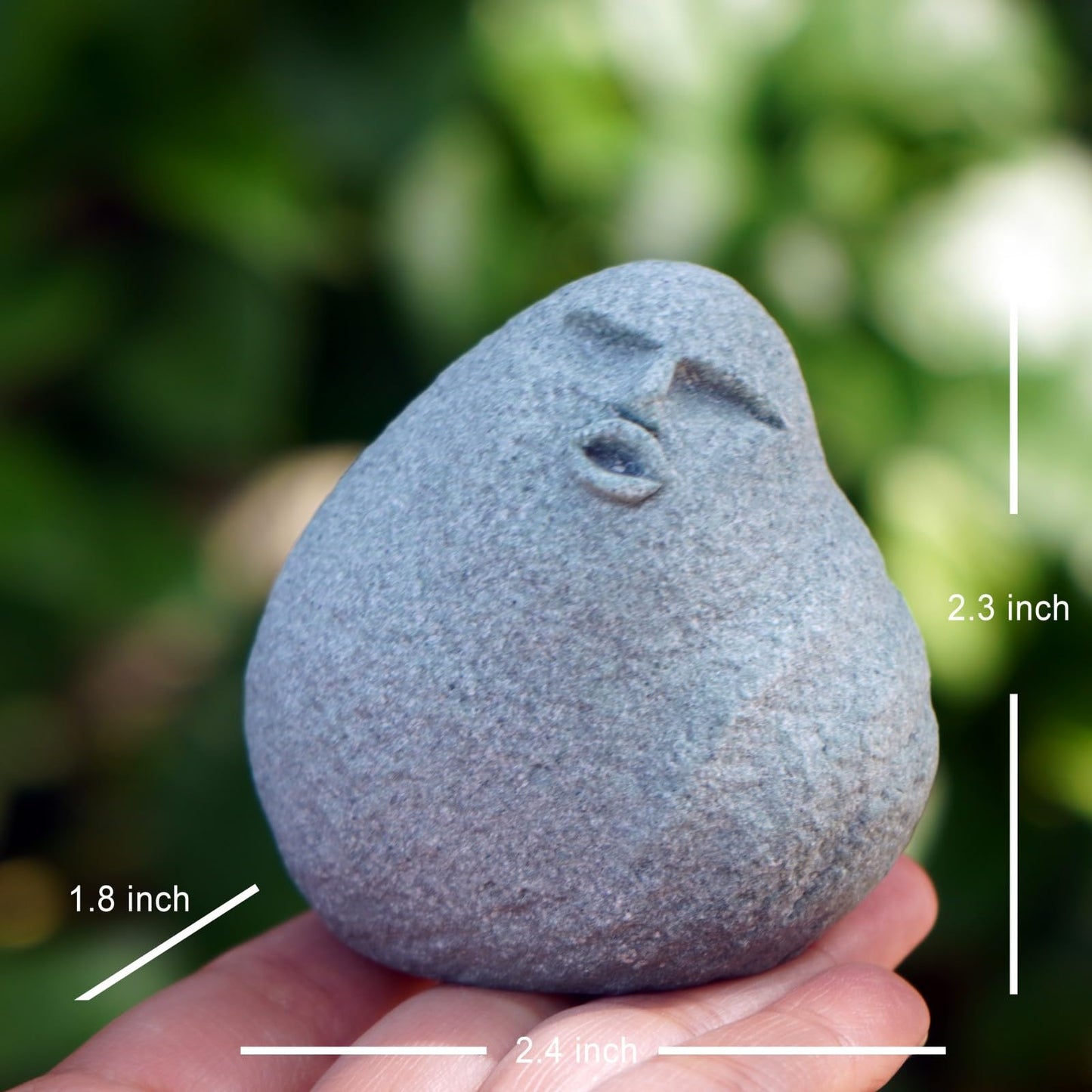 Daisylily Cute Stone Primitive Man Figurine: Funny Stoneman Statue for Outdoor Decor, Carving Face Garden Home Decoration Fish Tank Ornament - Stone Man C