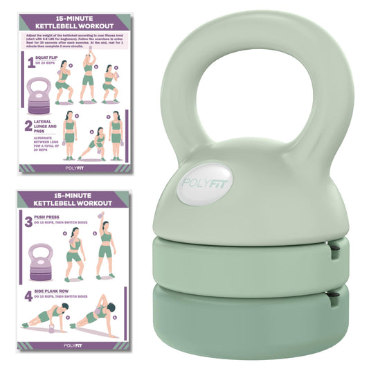 Polyfit Adjustable Kettlebell | 5 lb - 12 lb | Kettlebell Weights Set for Home Gym