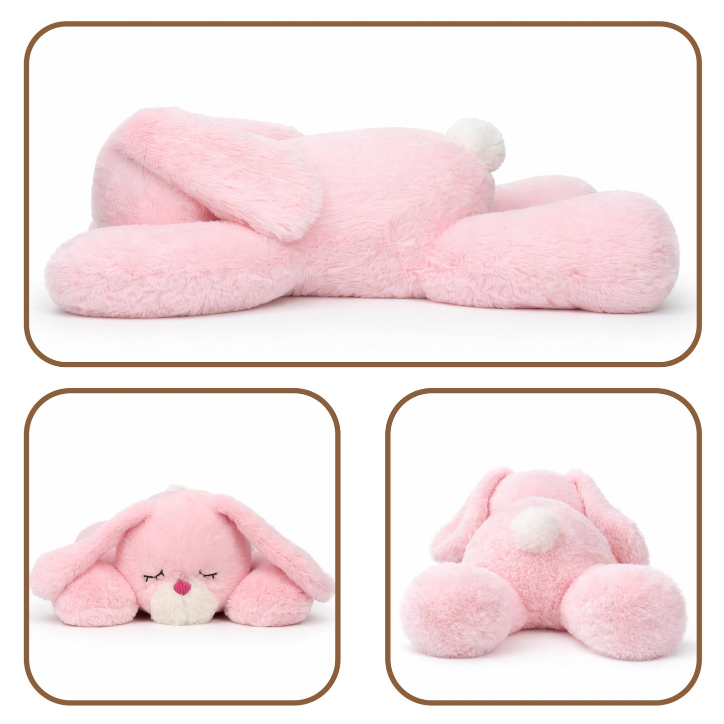 Mushymallow Weighted Easter Bunny Stuffed Animal Soft Weighted Rabbit Plushes Cute Pink Bunny Plush Toy Birthday Easter Gifts for Kids Boys Girls Adults (20" 4 lbs)